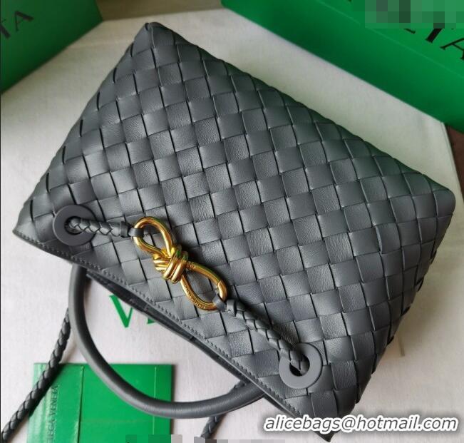 Market Sells Bottega Veneta Small Andiamo Top Handle Bag in Intrecciato Leather 743568 Slate Grey 2025