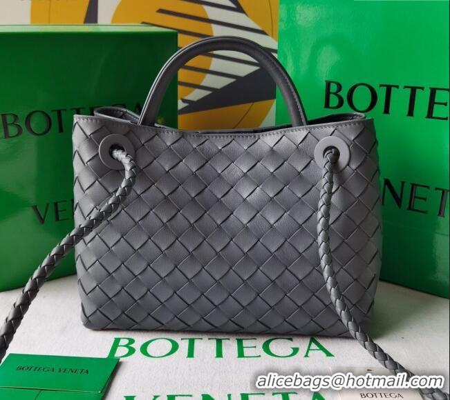 Market Sells Bottega Veneta Small Andiamo Top Handle Bag in Intrecciato Leather 743568 Slate Grey 2025