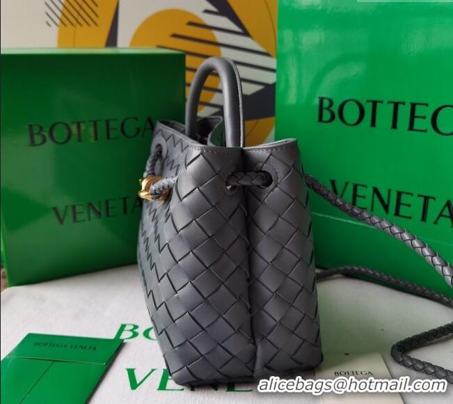 Market Sells Bottega Veneta Small Andiamo Top Handle Bag in Intrecciato Leather 743568 Slate Grey 2025