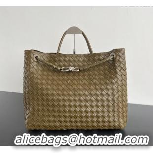 Modern Classic Bottega Veneta Large Andiamo Top Handle Bag in Intrecciato Leather 743575 Clay Brown 2025