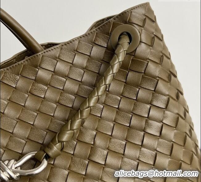 Modern Classic Bottega Veneta Large Andiamo Top Handle Bag in Intrecciato Leather 743575 Clay Brown 2025