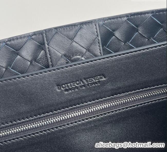 Hot Style Bottega Veneta Large Andiamo Top Handle Bag in Intrecciato Leather 743575 Space Blue/Silver 2025