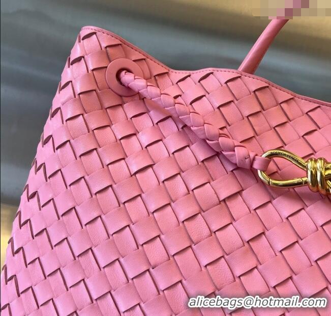 Top Quality Bottega Veneta Large Andiamo Top Handle Bag in Intrecciato Leather 743575 Pink 2025