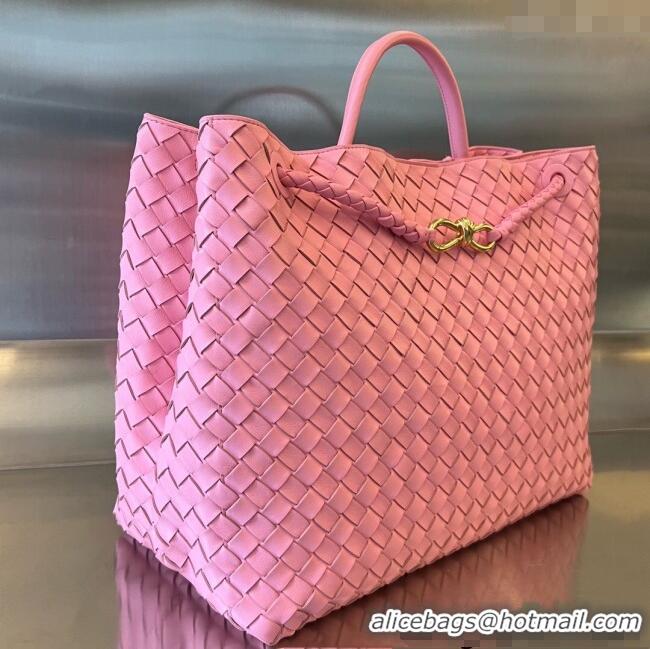 Top Quality Bottega Veneta Large Andiamo Top Handle Bag in Intrecciato Leather 743575 Pink 2025