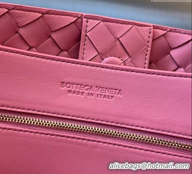 Top Quality Bottega Veneta Large Andiamo Top Handle Bag in Intrecciato Leather 743575 Pink 2025