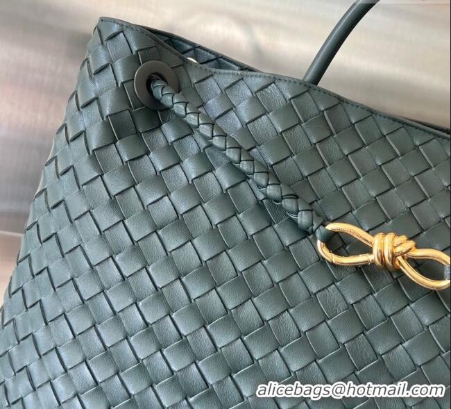 Buy Discount Bottega Veneta Large Andiamo Top Handle Bag in Intrecciato Leather 743575 Slate Grey 2025