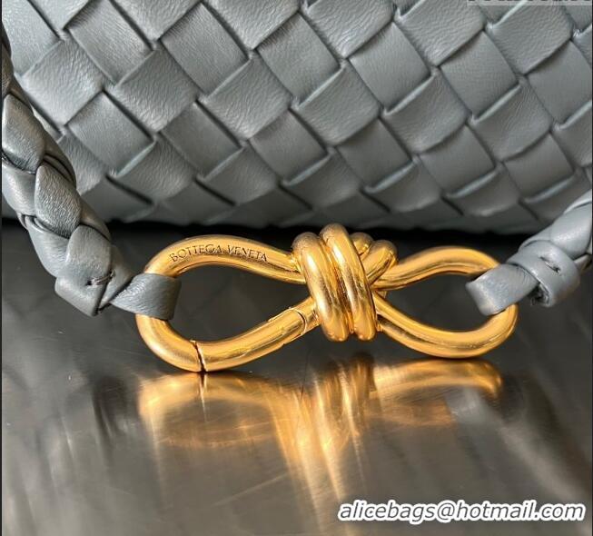 Luxury Discount Bottega Veneta Large Andiamo Top Handle Bag in Intrecciato Leather 743575 Lightning Grey 2025