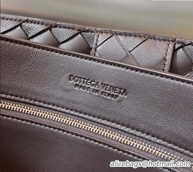 Best Classic Bottega Veneta Large Andiamo Top Handle Bag in Intrecciato Leather 743575 Fondant Brown 2025