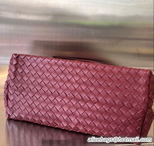 Spot Discount Bottega Veneta Large Andiamo Top Handle Bag in Intrecciato Leather 743575 Barolo Red 2025