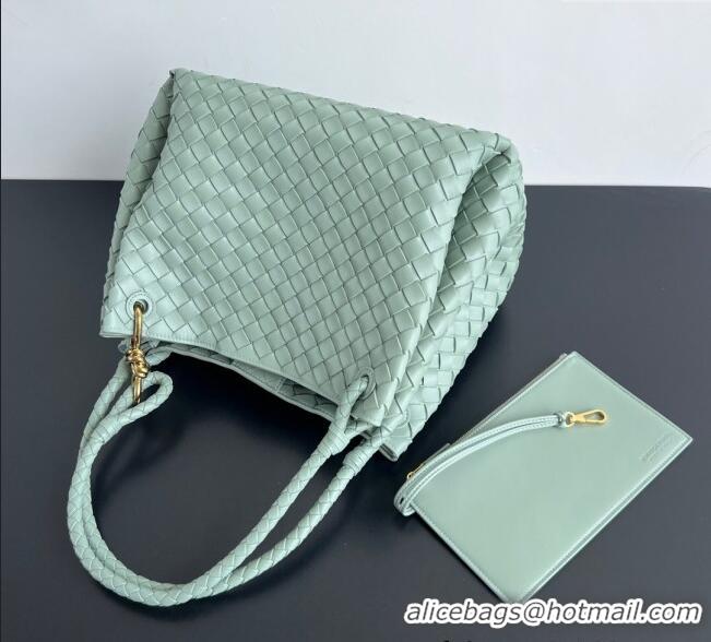 Luxury Classic Bottega Veneta Large Parachute Shoulder Bag in Intrecciato Leather 796571 Aloe Green 2025