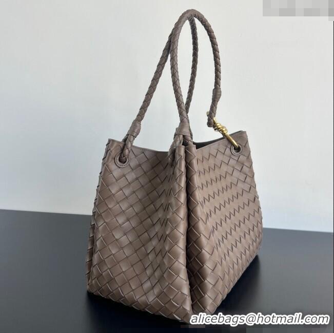 Buy Best Price Bottega Veneta Large Parachute Shoulder Bag in Intrecciato Leather 796571 Grey 2025