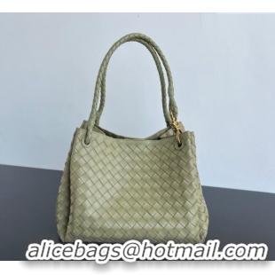 Generous Bottega Veneta Large Parachute Shoulder Bag in Intrecciato Leather 796571 Travertine Green 2025