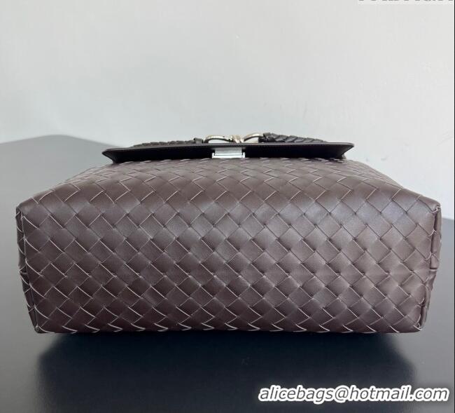 Discount Bottega Veneta Mens Andiamo Messenger Bag in Intrecciato Leather 807715 Fondant Brown 2025