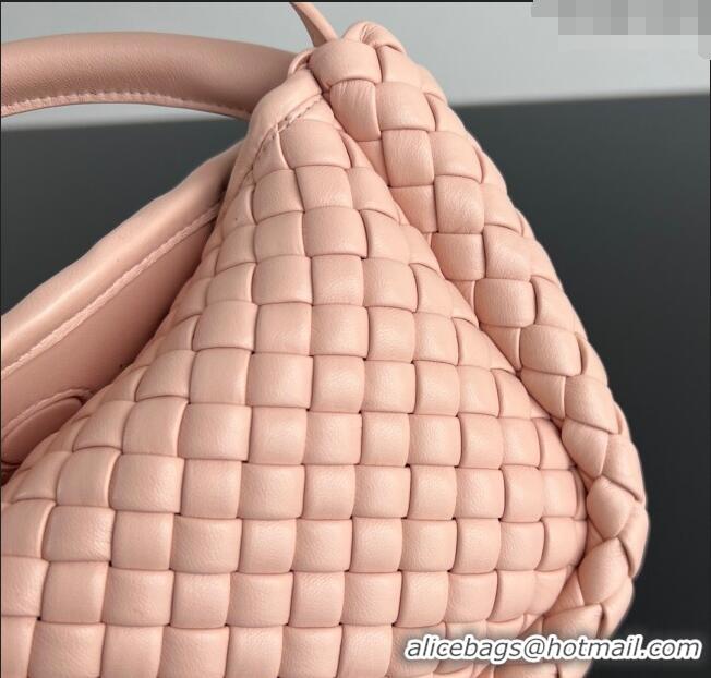 New Product Bottega Veneta Small Cobble Top Handle bag in Intreccio Leather 805739 Cameo Pink 2025