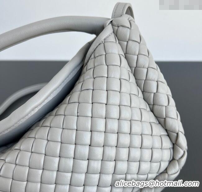 Luxury Cheap Bottega Veneta Small Cobble Top Handle bag in Intreccio Leather 805739 Grey 2025