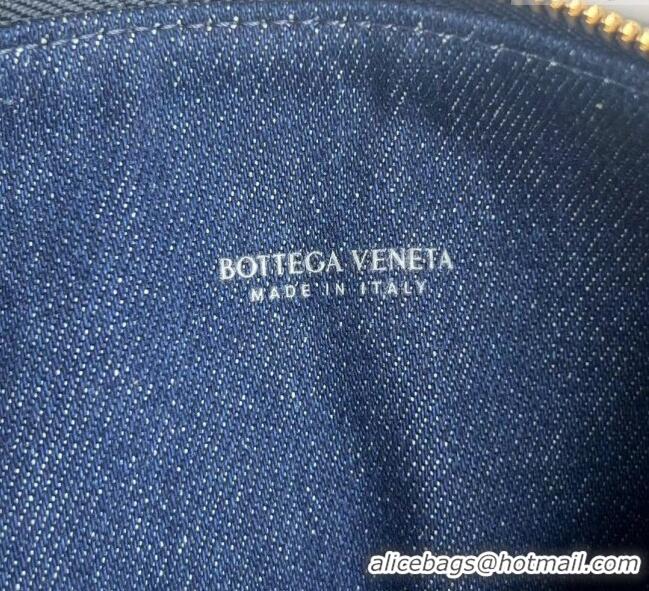 Low Price Bottega Veneta Mini Wallace Shoulder Bag in Intrecciato Leather and Denim 796393 Abyss/indigo Blue 2025