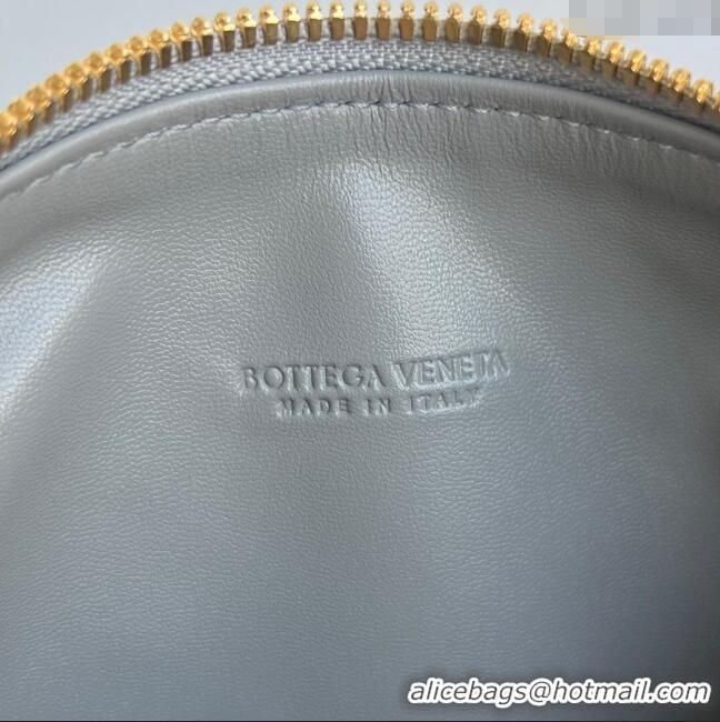 Low Cost Bottega Veneta Mini Wallace Shoulder Bag in Intrecciato Soft Calfskin Leather 754443 Silver Grey 2025