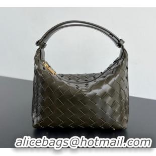 Best Cheap Bottega Veneta Mini Wallace Shoulder Bag in Intrecciato Soft Calfskin Leather 754443 Khaki Green 2025