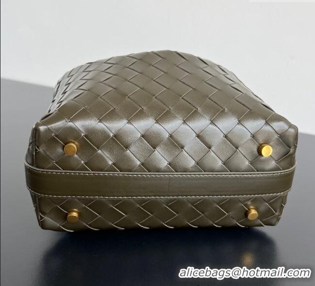 Best Cheap Bottega Veneta Mini Wallace Shoulder Bag in Intrecciato Soft Calfskin Leather 754443 Khaki Green 2025