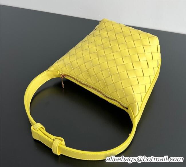 Cheapest Bottega Veneta Baby Wallace Shoulder Bag in Intrecciato Soft Calfskin Leather 776781 Yellow 2025