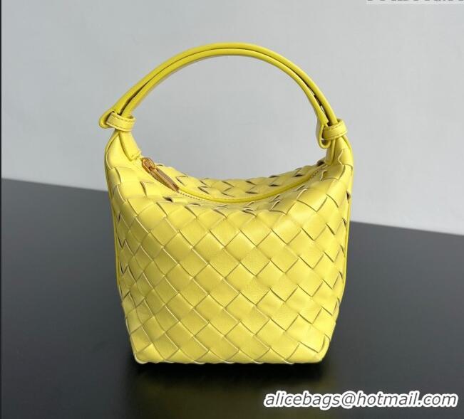 Cheapest Bottega Veneta Baby Wallace Shoulder Bag in Intrecciato Soft Calfskin Leather 776781 Yellow 2025