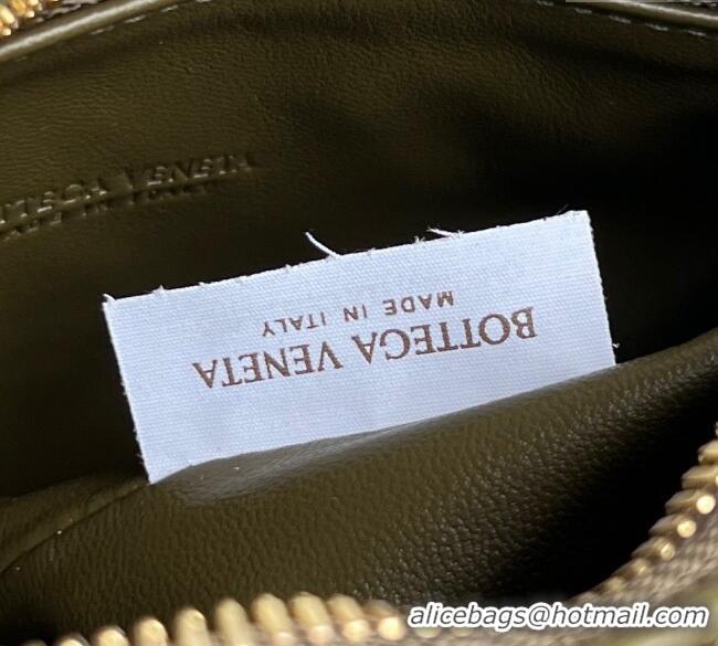 Sophisticated Bottega Veneta Baby Wallace Shoulder Bag in Intrecciato Soft Calfskin Leather 776781 Khaki Green 2025