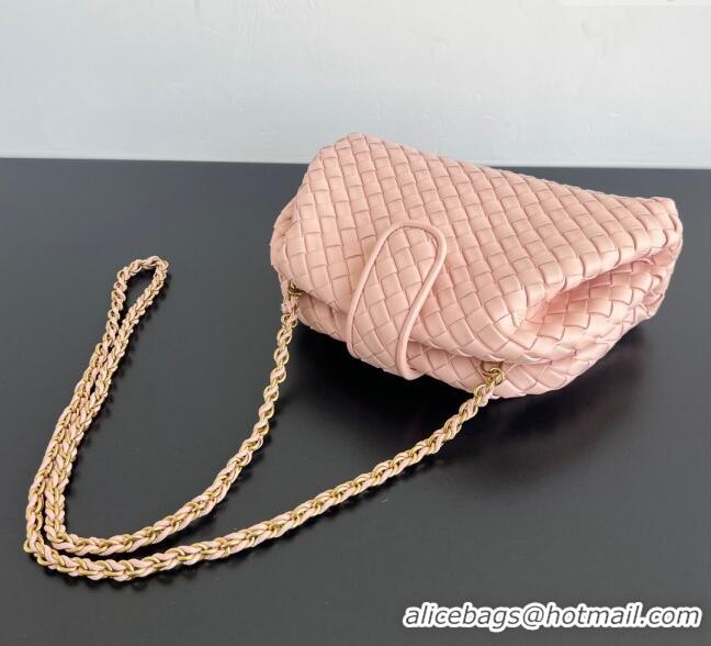 Chic Best Bottega Veneta Small Lauren 1980 Chain Bag in Padded Intrecciato Leather 804038 Cameo Pink 2025