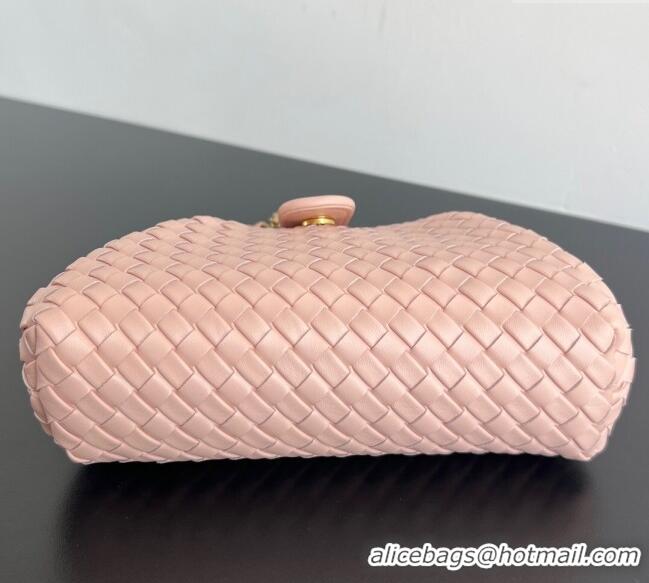 Chic Best Bottega Veneta Small Lauren 1980 Chain Bag in Padded Intrecciato Leather 804038 Cameo Pink 2025