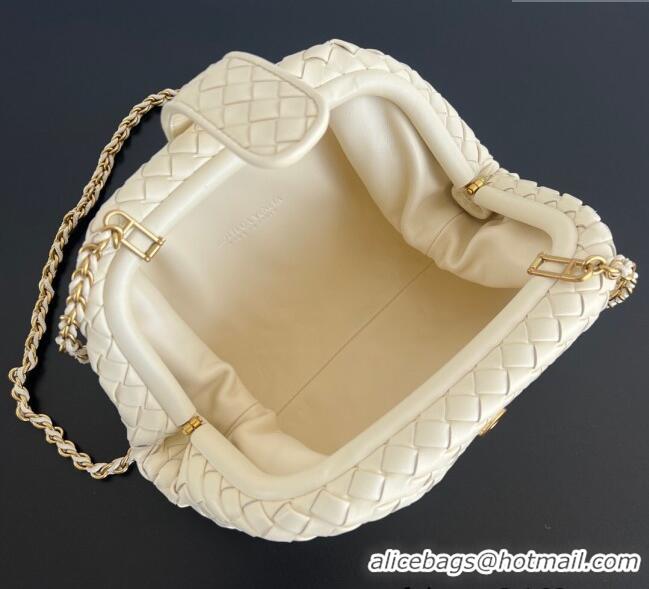 Buy Discount Bottega Veneta Small Lauren 1980 Chain Bag in Padded Intrecciato Leather 804038 Cream White 2025