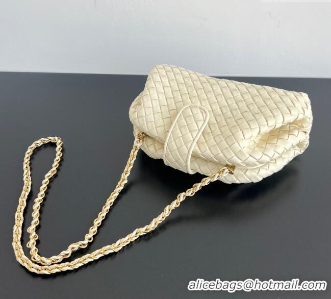 Buy Discount Bottega Veneta Small Lauren 1980 Chain Bag in Padded Intrecciato Leather 804038 Cream White 2025