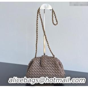 New Design Bottega Veneta Small Lauren 1980 Chain Bag in Padded Intrecciato Leather 804038 Chocolate 2025