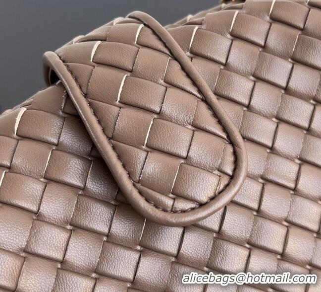 New Design Bottega Veneta Small Lauren 1980 Chain Bag in Padded Intrecciato Leather 804038 Chocolate 2025