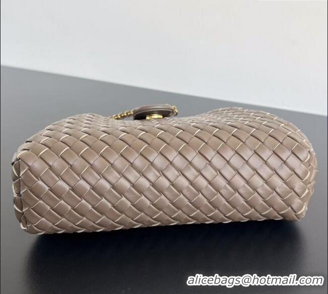 New Design Bottega Veneta Small Lauren 1980 Chain Bag in Padded Intrecciato Leather 804038 Chocolate 2025