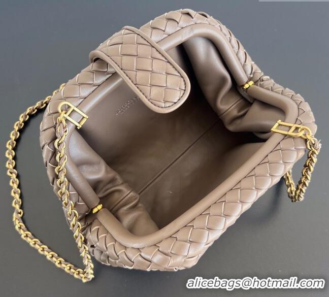 New Design Bottega Veneta Small Lauren 1980 Chain Bag in Padded Intrecciato Leather 804038 Chocolate 2025