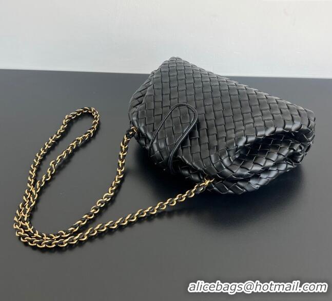 New Fashion Bottega Veneta Small Lauren 1980 Chain Bag in Padded Intrecciato Leather 804038 Black 2025