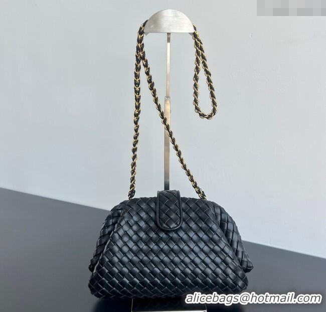 New Fashion Bottega Veneta Small Lauren 1980 Chain Bag in Padded Intrecciato Leather 804038 Black 2025