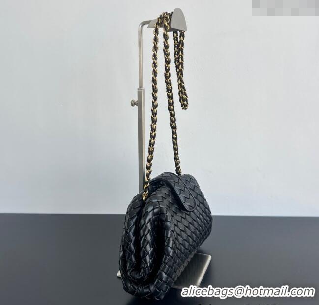 New Fashion Bottega Veneta Small Lauren 1980 Chain Bag in Padded Intrecciato Leather 804038 Black 2025