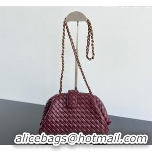 Best Price Bottega Veneta Small Lauren 1980 Chain Bag in Padded Intrecciato Leather 804038 Barolo Red 2025