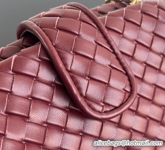 Best Price Bottega Veneta Small Lauren 1980 Chain Bag in Padded Intrecciato Leather 804038 Barolo Red 2025