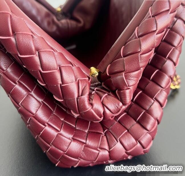 Best Price Bottega Veneta Small Lauren 1980 Chain Bag in Padded Intrecciato Leather 804038 Barolo Red 2025