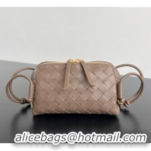 Reasonable Price Bottega Veneta Intrecciato Leather Concert Pouch Mini bag 794258 Grey 2025