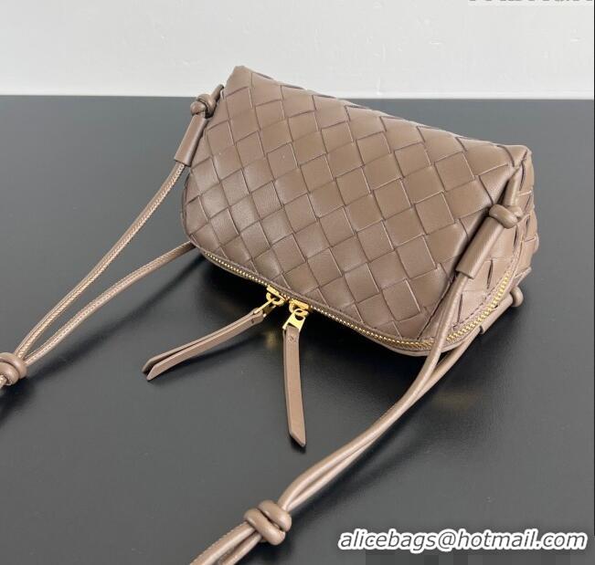 Reasonable Price Bottega Veneta Intrecciato Leather Concert Pouch Mini bag 794258 Grey 2025