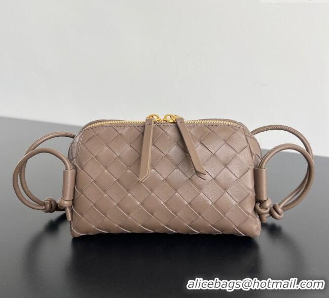 Reasonable Price Bottega Veneta Intrecciato Leather Concert Pouch Mini bag 794258 Grey 2025