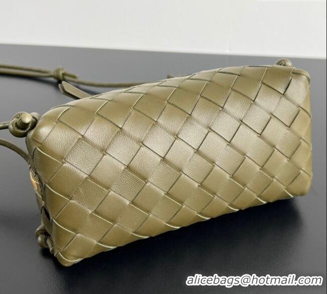 Inexpensive Bottega Veneta Intrecciato Leather Concert Pouch Mini bag 794258 Khaki Green 2025