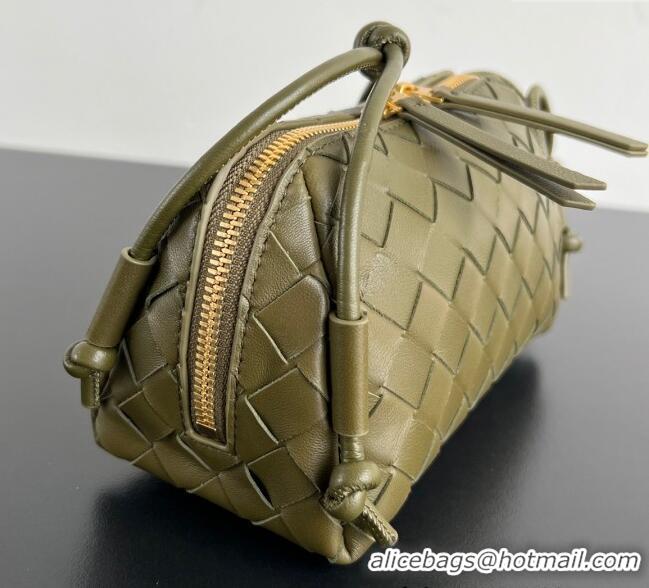 Inexpensive Bottega Veneta Intrecciato Leather Concert Pouch Mini bag 794258 Khaki Green 2025