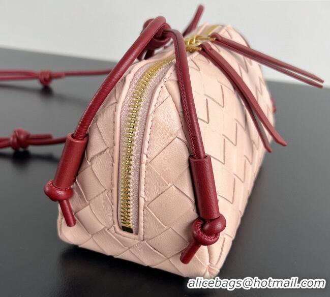 Best Price Bottega Veneta Intrecciato Leather Concert Pouch Mini bag 794258 Cameo Pink/Red 2025