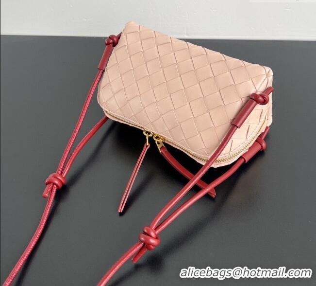 Best Price Bottega Veneta Intrecciato Leather Concert Pouch Mini bag 794258 Cameo Pink/Red 2025