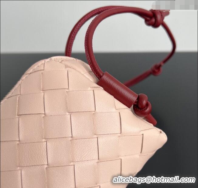 Best Price Bottega Veneta Intrecciato Leather Concert Pouch Mini bag 794258 Cameo Pink/Red 2025