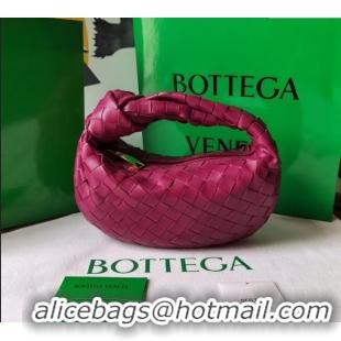 Most Popular Bottega Veneta Mini Jodie Hobo Bag in Intrecciato Lambskin 651876 Dark Pink 2025