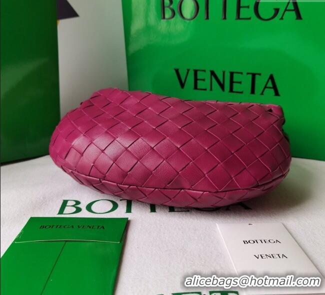 Most Popular Bottega Veneta Mini Jodie Hobo Bag in Intrecciato Lambskin 651876 Dark Pink 2025